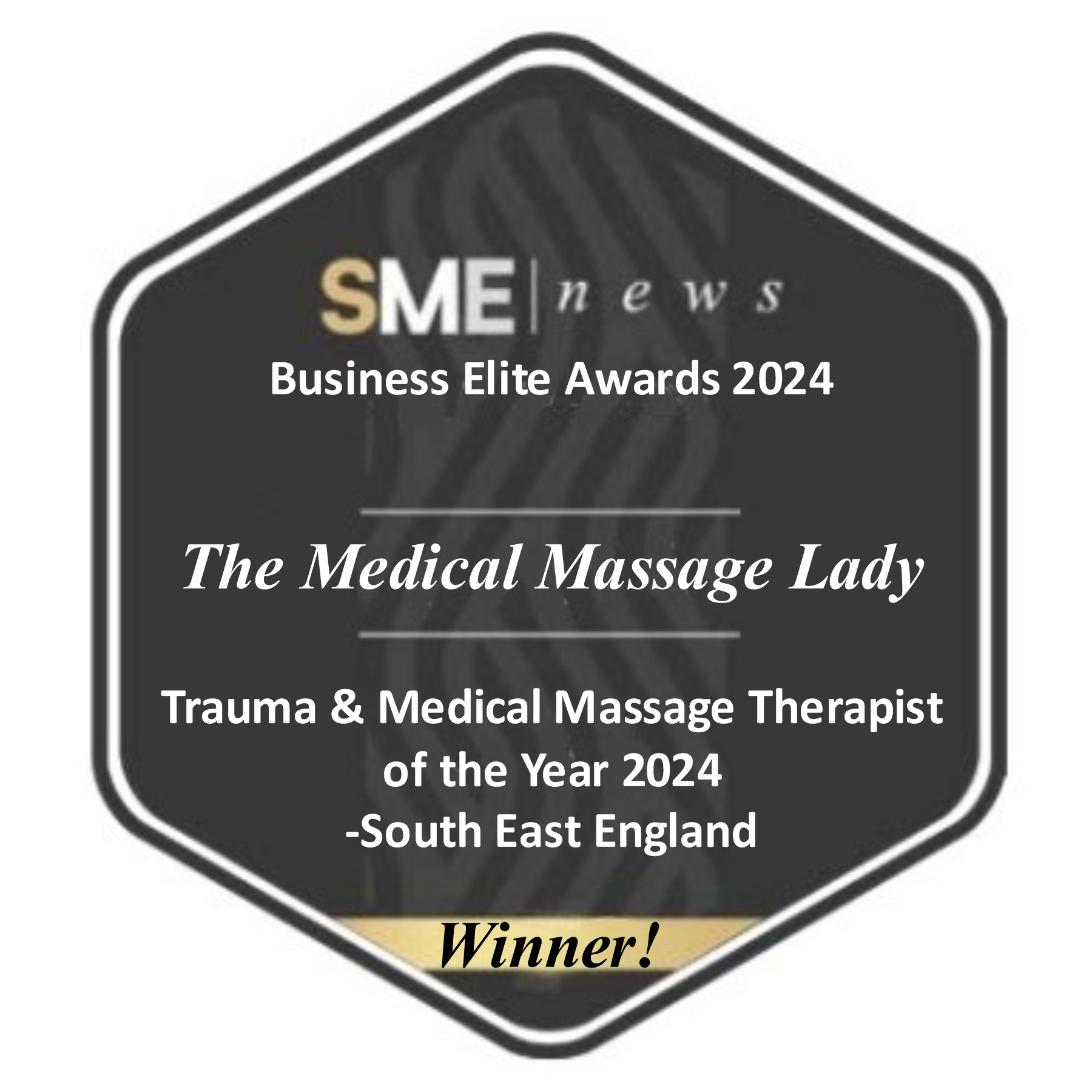 Trauma and Medical Massage Therapist of the Year (South East) -SME Business Elite Awards 2024