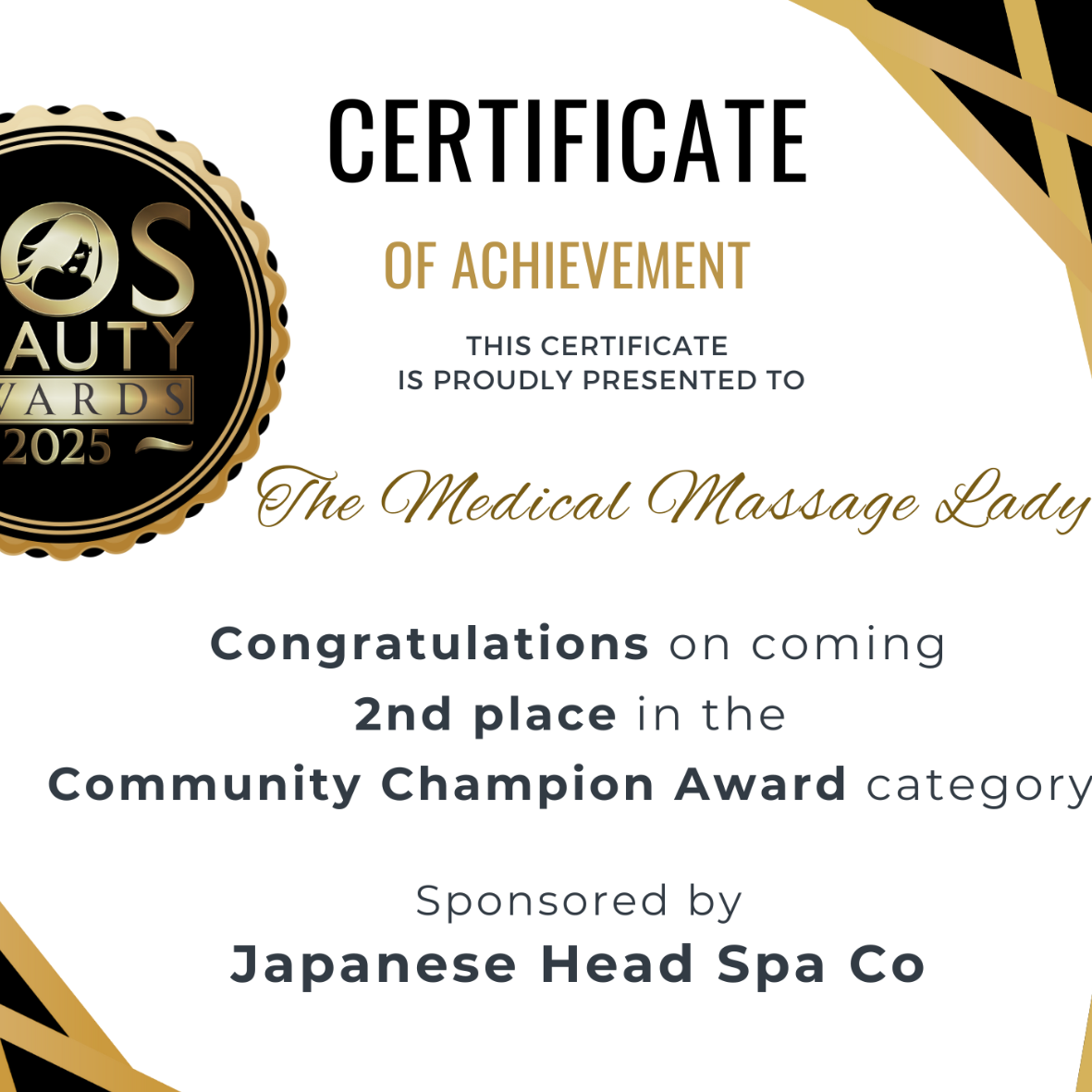 Community Champion (2nd) - SOS Awards 2025