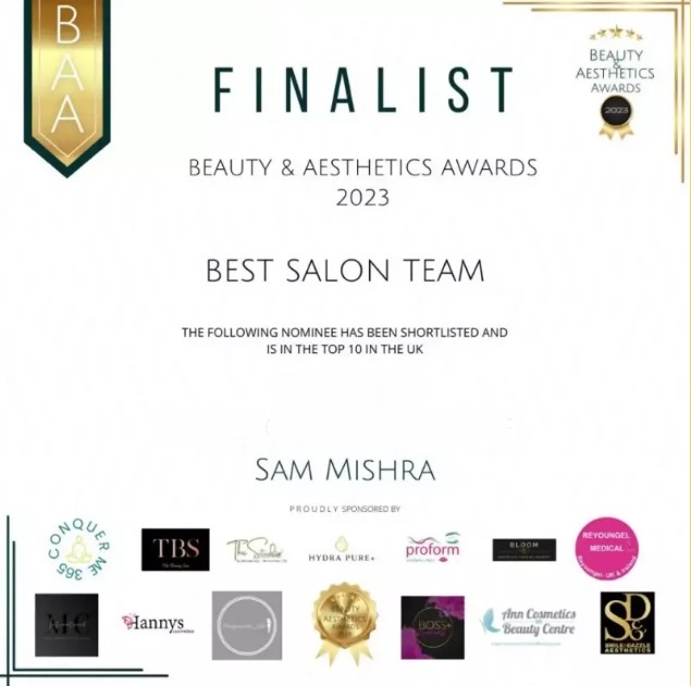 Best Salon Team (Finalist) - Beauty & Aesthetics Awards 2023